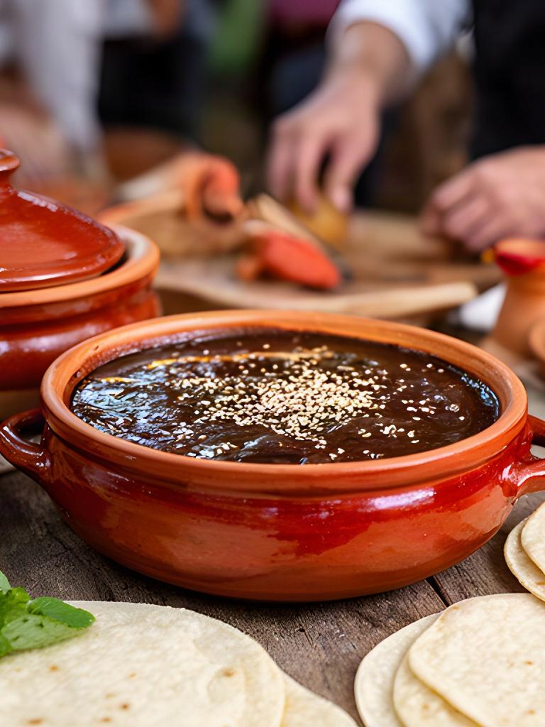 Cazuela de mole poblano servida en la Feria del Mole de Puebla