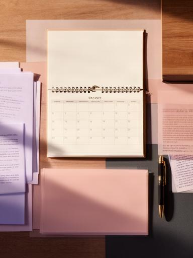 Calendario de revisión legal junto a notas de trabajo editorial