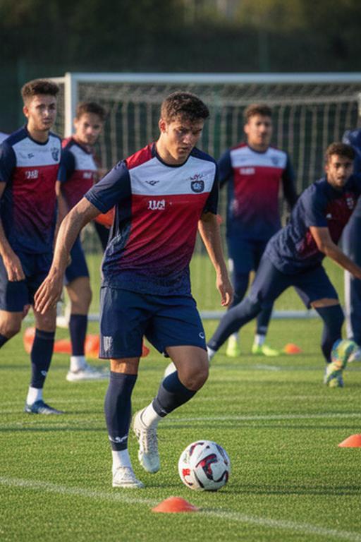 Futbolistas de la selección mexicana sub-20 entrenando en una cancha del CAR