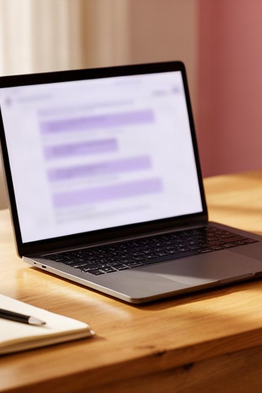 Bandeja de entrada abierta en una laptop sobre un escritorio de madera