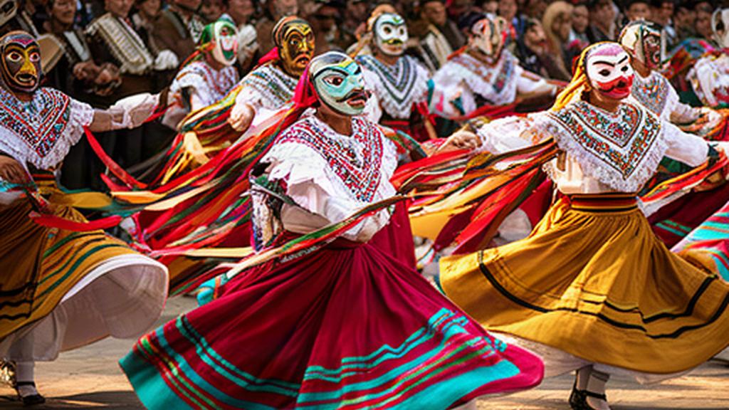 Bailarines con trajes tradicionales durante una presentación cultural en Puebla