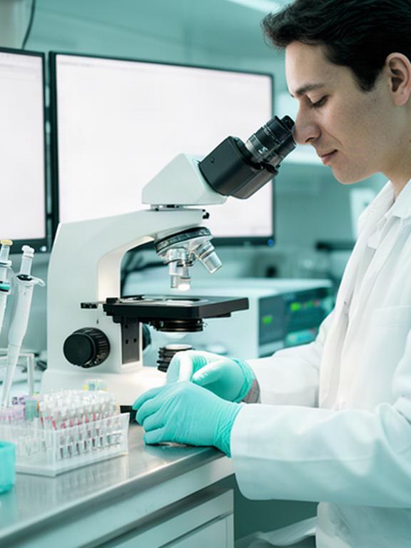 Científica poblana trabajando con muestras en un laboratorio de investigación biomédica