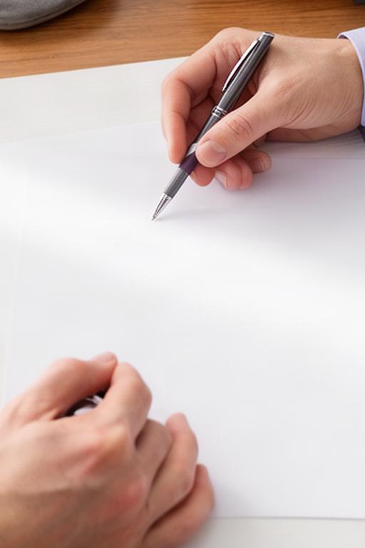 Manos firmando una solicitud formal de acceso a información personal